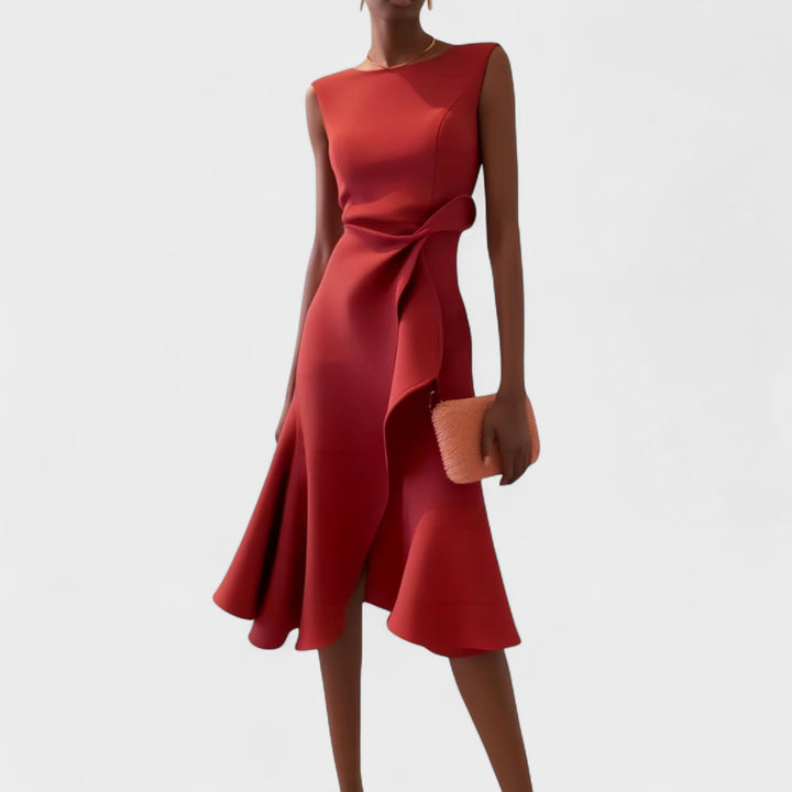 HALLIE | Asymmetrical midi dress