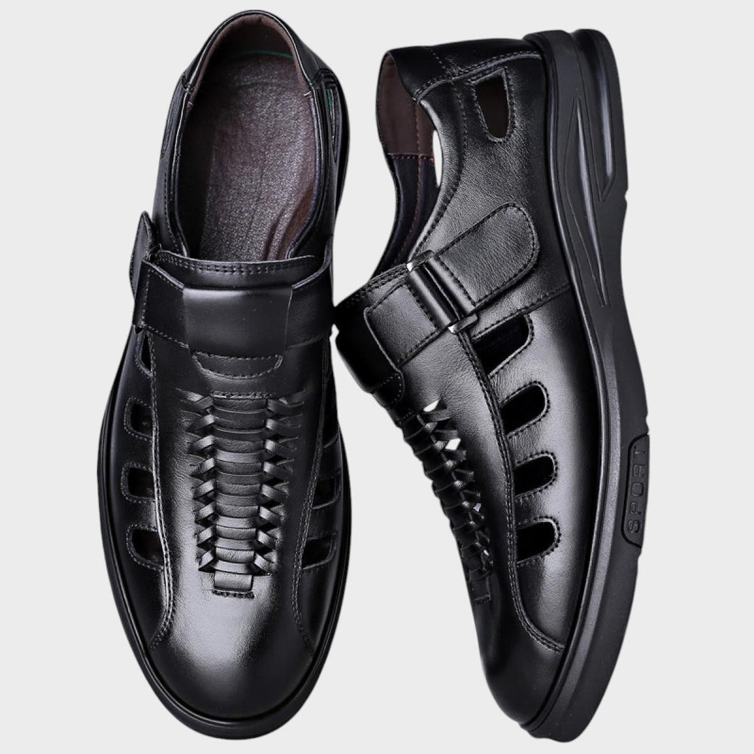 Daniel | Brown leather sandals in a sporty style