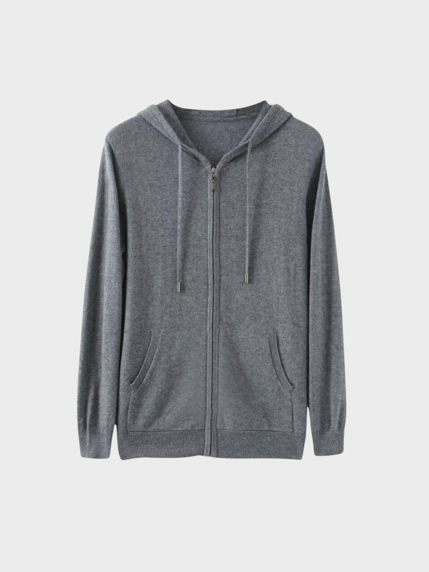 Cashmere Knit Zip Vest - Dark Gray