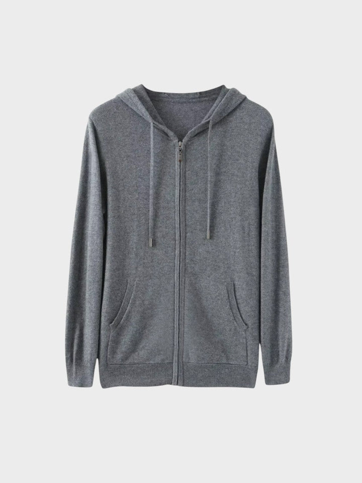 Cashmere Knit Zip Vest - Dark Gray