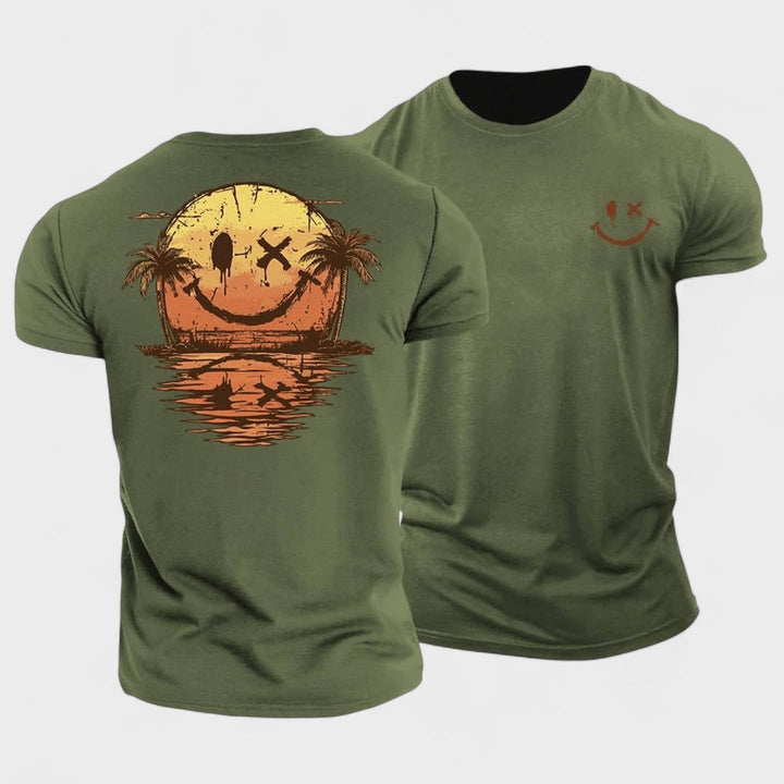 Isaac | Summery smiley T-shirt with ocean motif