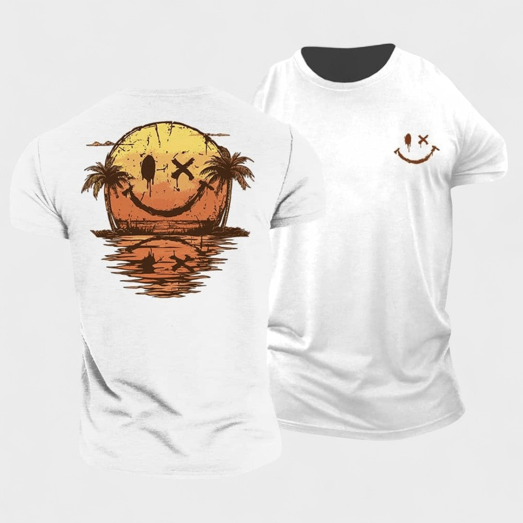 Isaac | Summery smiley T-shirt with ocean motif