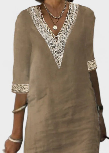 RIGMOR | Linen V-neck Dress