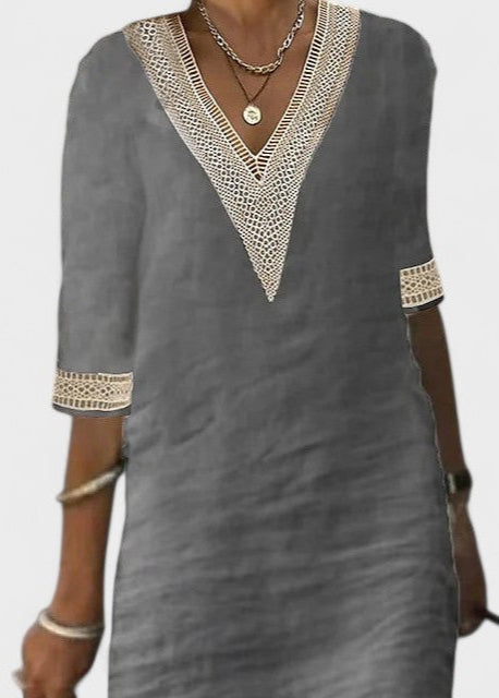 RIGMOR | Linen V-neck Dress