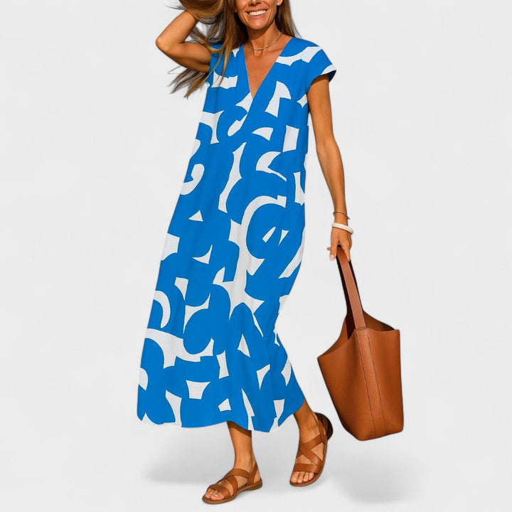 KAJA | Fluffy Dress with V-Neck