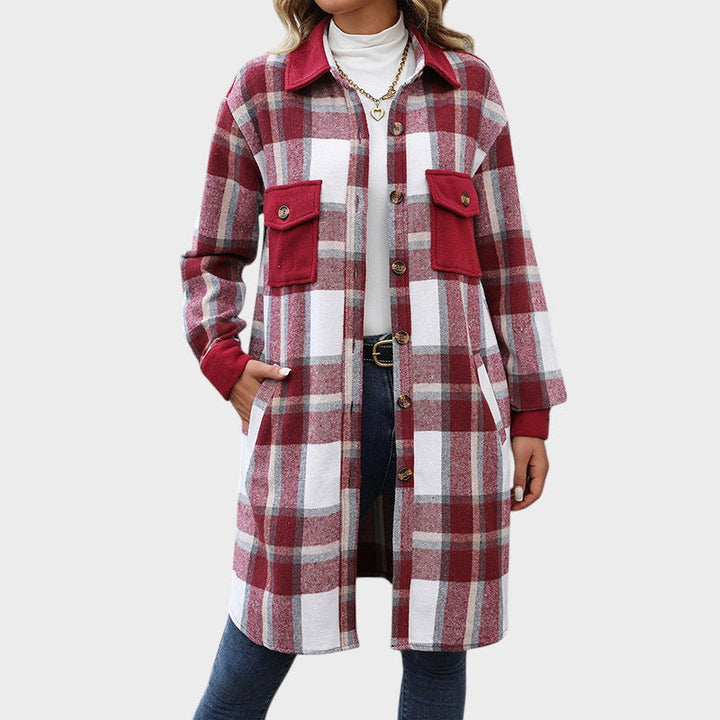 Celina | Shirt Jacket with Plaid Pattern and Pockets