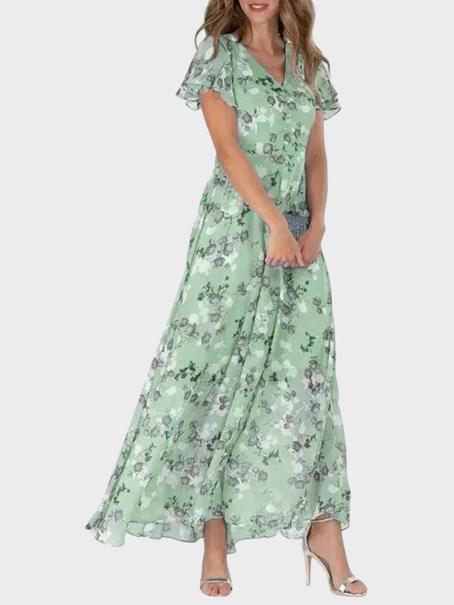 Marit | Stylish Floral V-Neck Maxi Dress