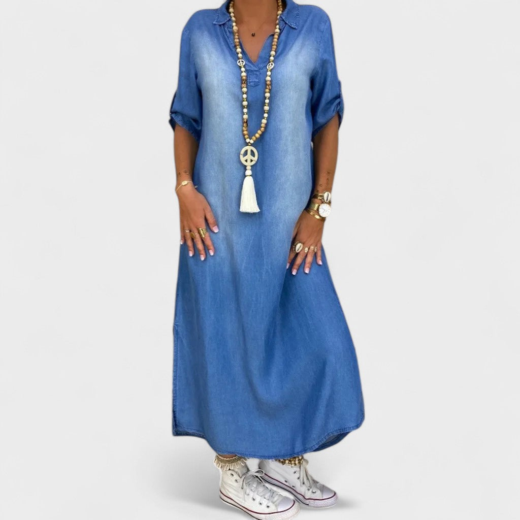 ELIZABETH | Long dress in denim look