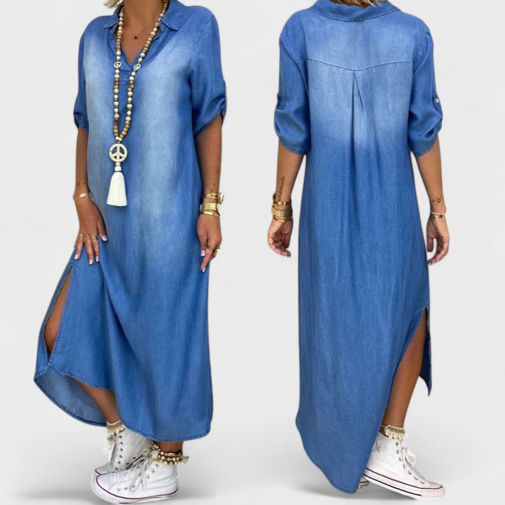 ELIZABETH | Long dress in denim look