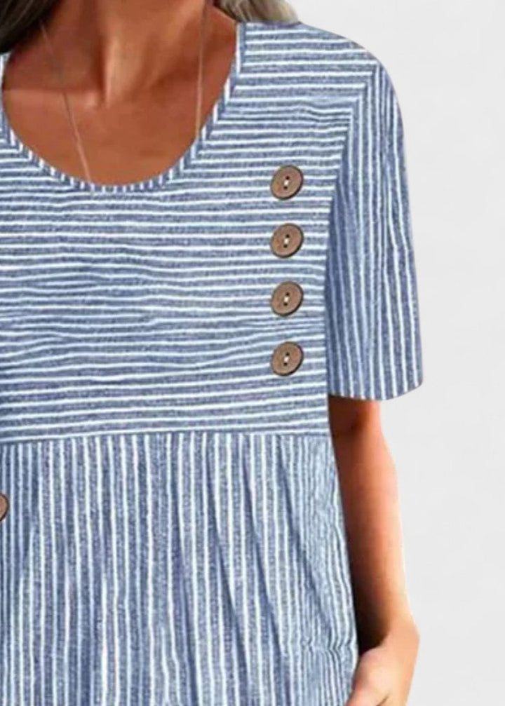 YVONNE | Striped midi dress with buttons