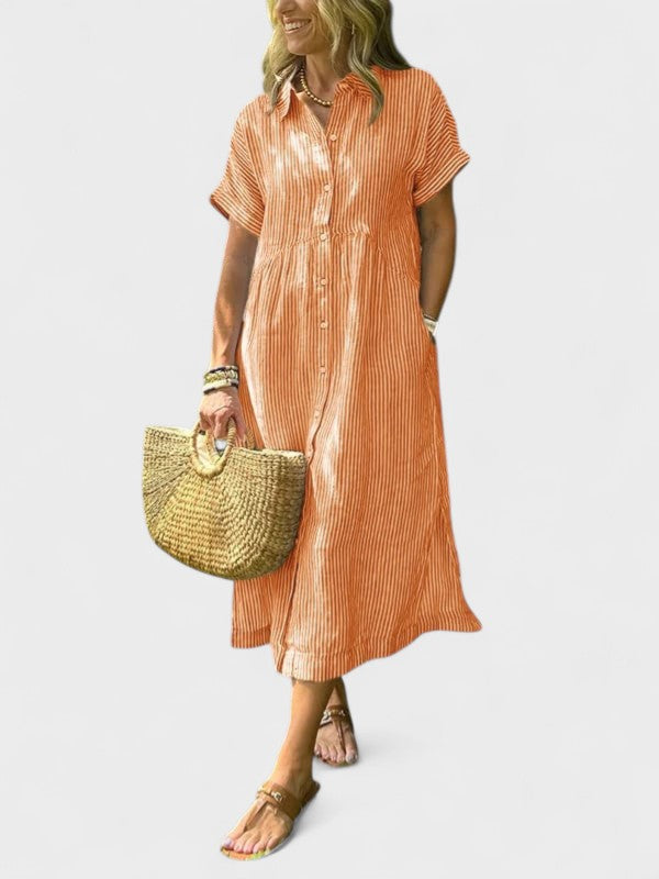FLORA | Striped shirt dress with pockets