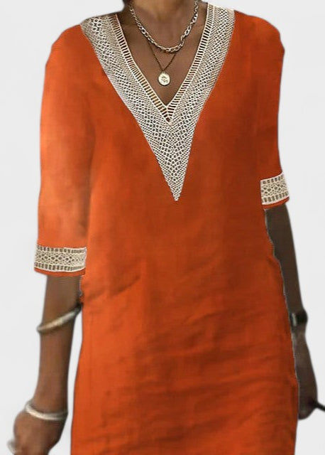 RIGMOR | Linen V-neck Dress