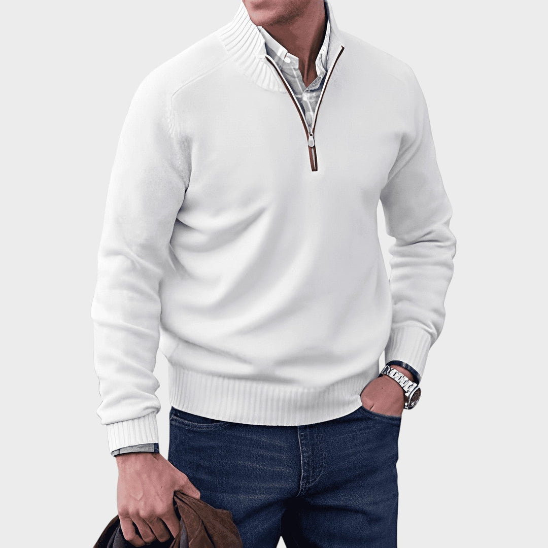 Warwick | Elegant cashmere sweater with zip fastening