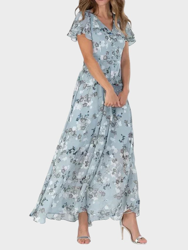 Marit | Stylish Floral V-Neck Maxi Dress