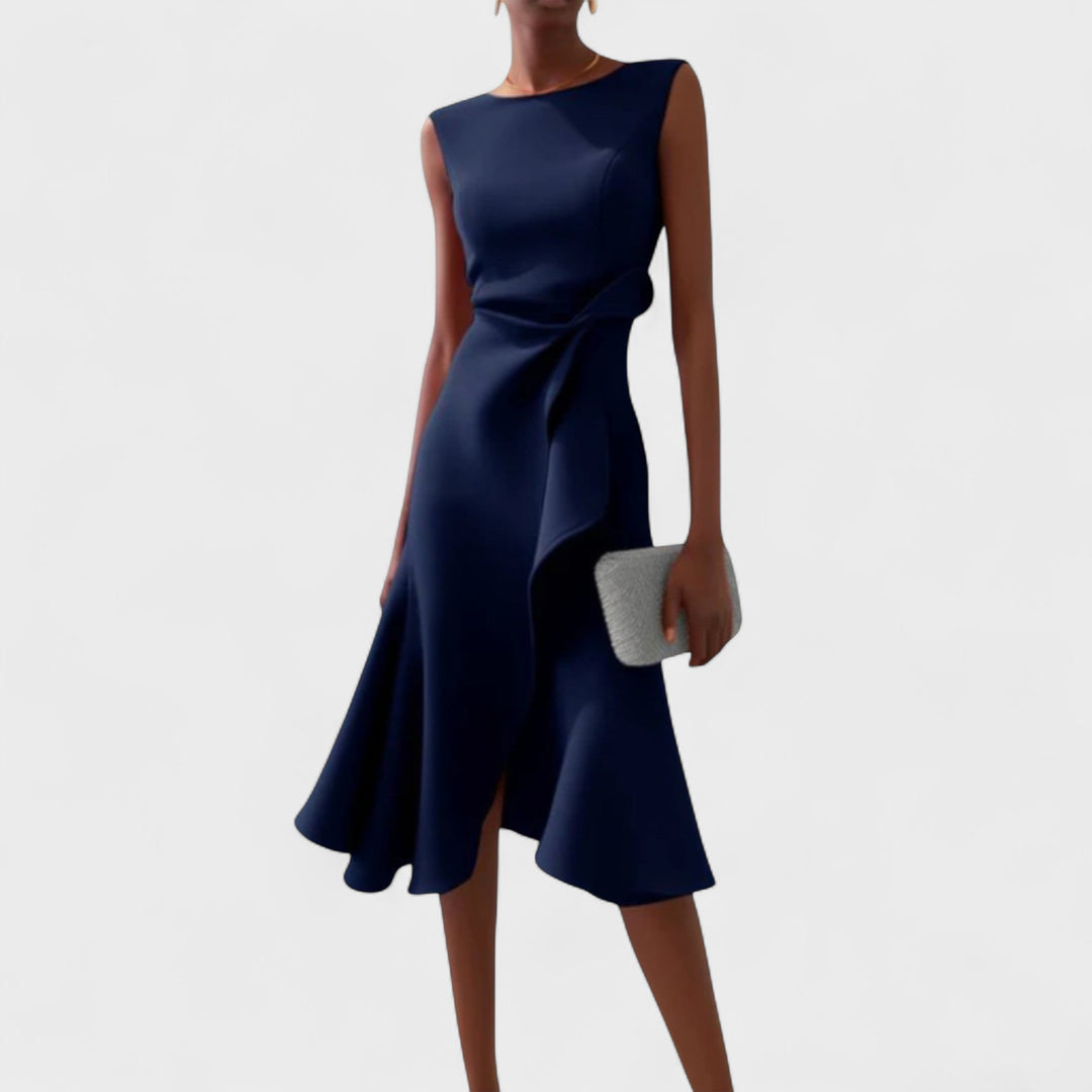 HALLIE | Asymmetrical midi dress