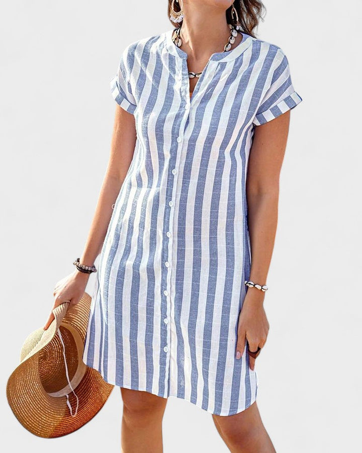 BRITTA | Elegant Striped Shirt Dress
