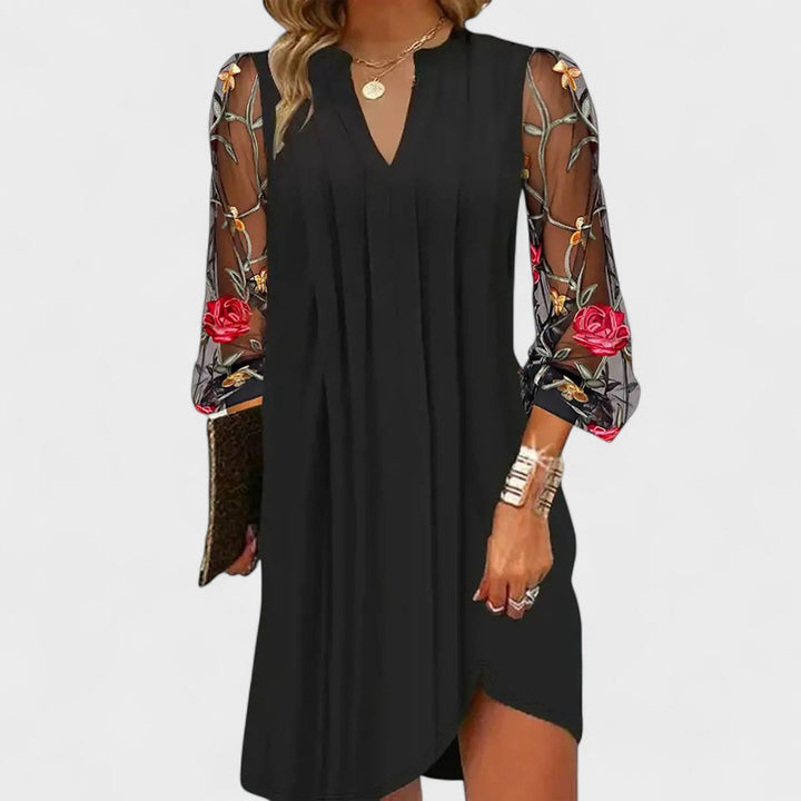 PRUDENCE | Elegant mini dress with V-neck