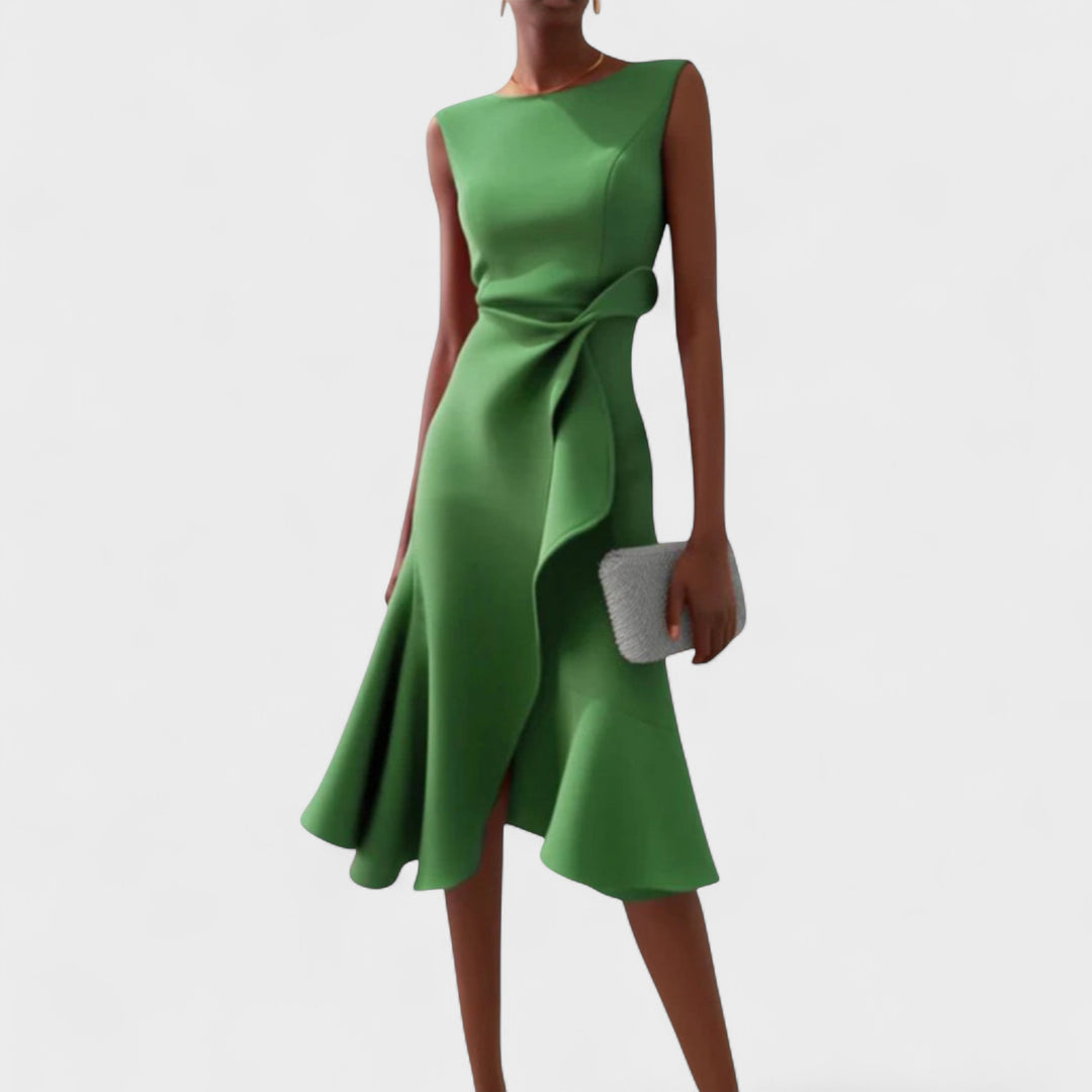 HALLIE | Asymmetrical midi dress