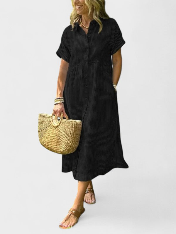 FLORA | Striped shirt dress with pockets
