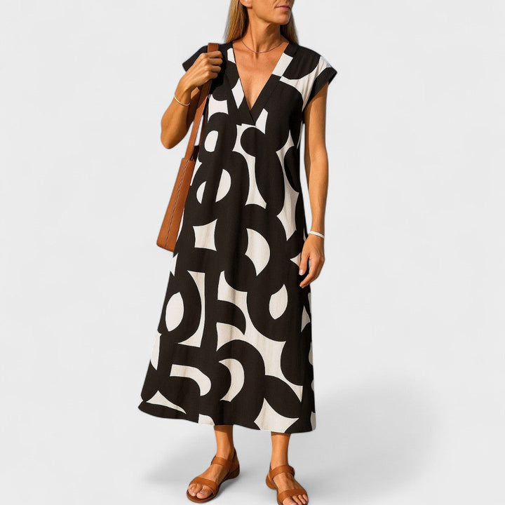 KAJA | Fluffy Dress with V-Neck