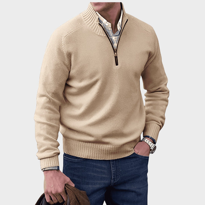 Warwick | Elegant cashmere sweater with zip fastening