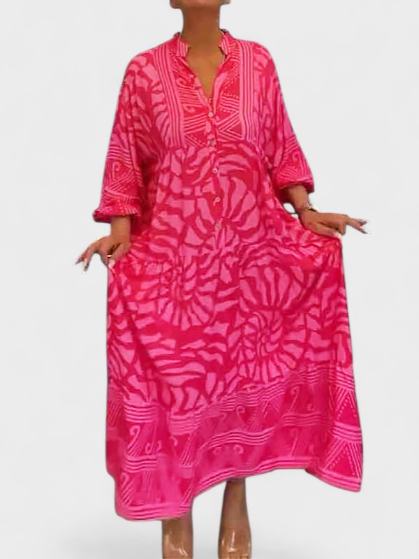 JUNO | V-neck dress with print
