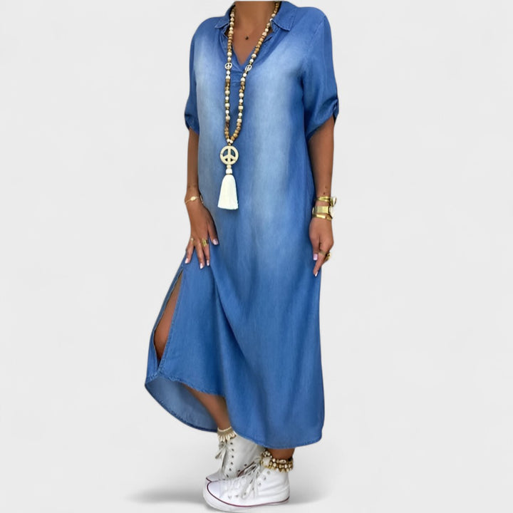 ELIZABETH | Long dress in denim look