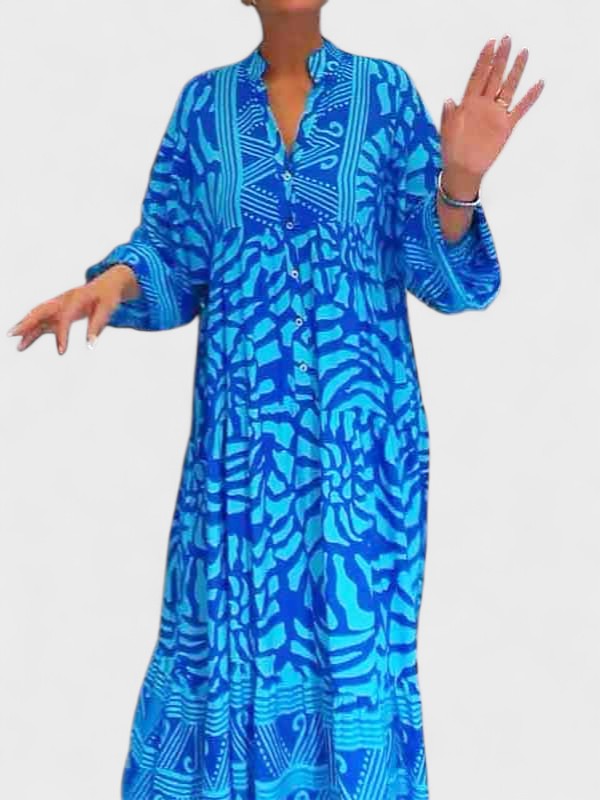 JUNO | V-neck dress with print