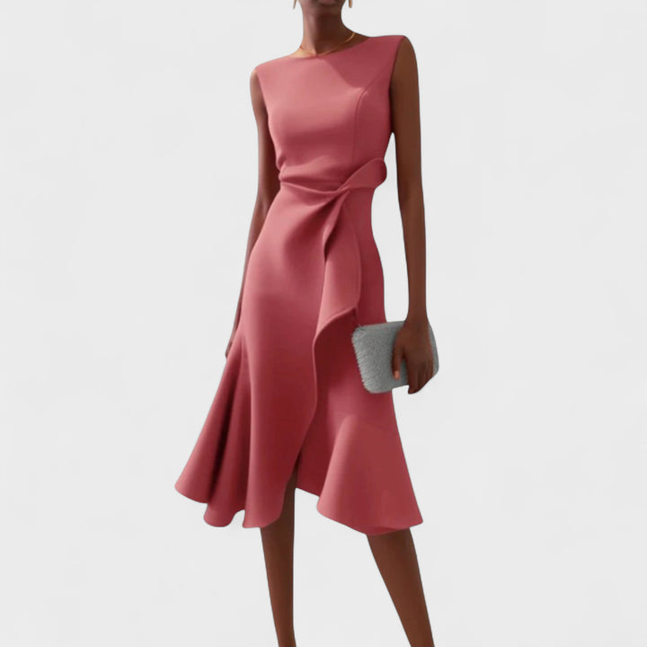 HALLIE | Asymmetrical midi dress