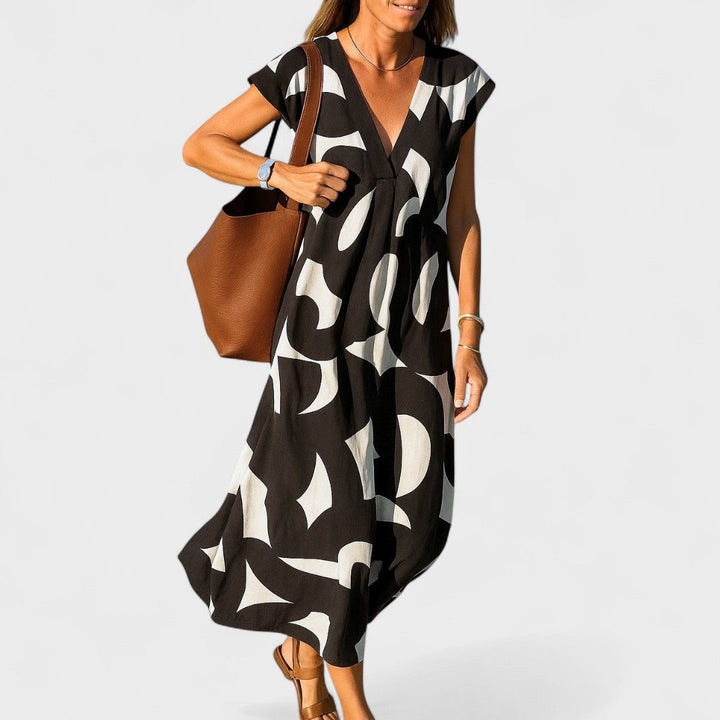KAJA | Fluffy Dress with V-Neck