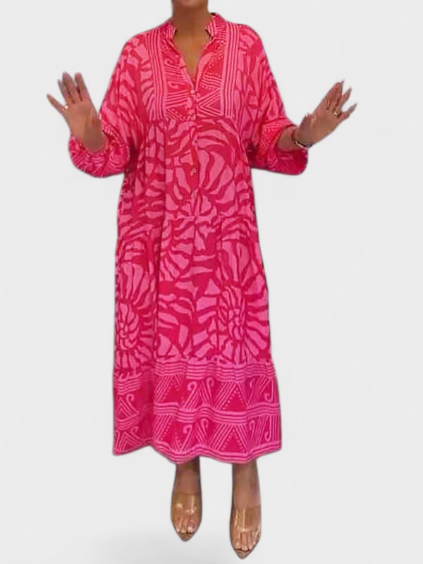 JUNO | V-neck dress with print