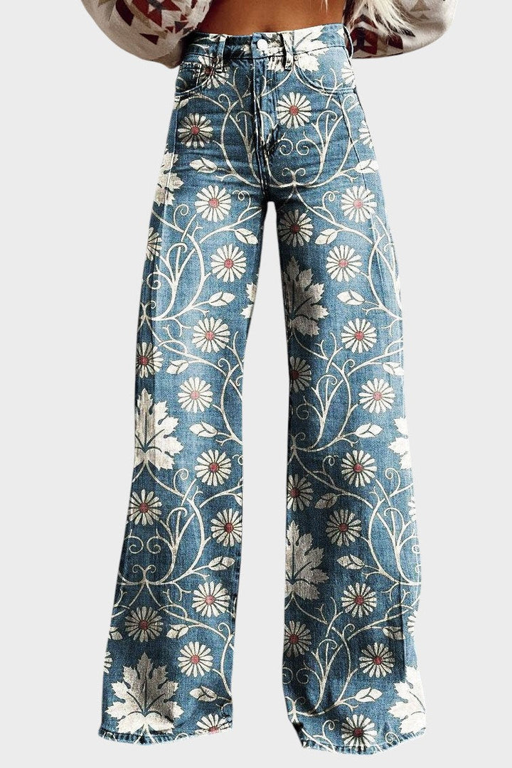 Amara™ | Boho Embroidered Wide-Leg Pants