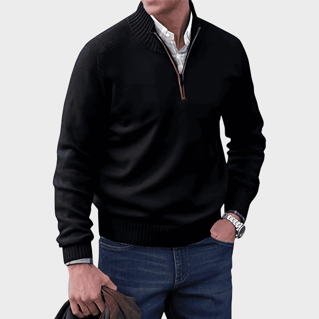 Warwick | Elegant cashmere sweater with zip fastening