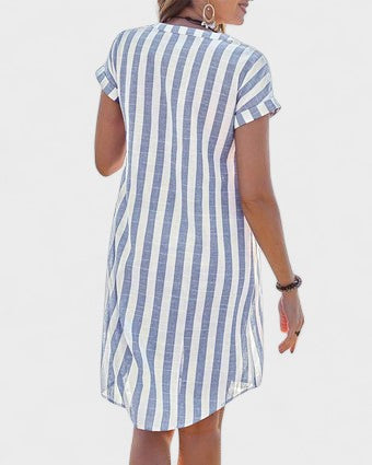 BRITTA | Elegant Striped Shirt Dress