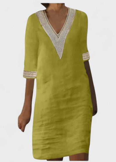RIGMOR | Linen V-neck Dress