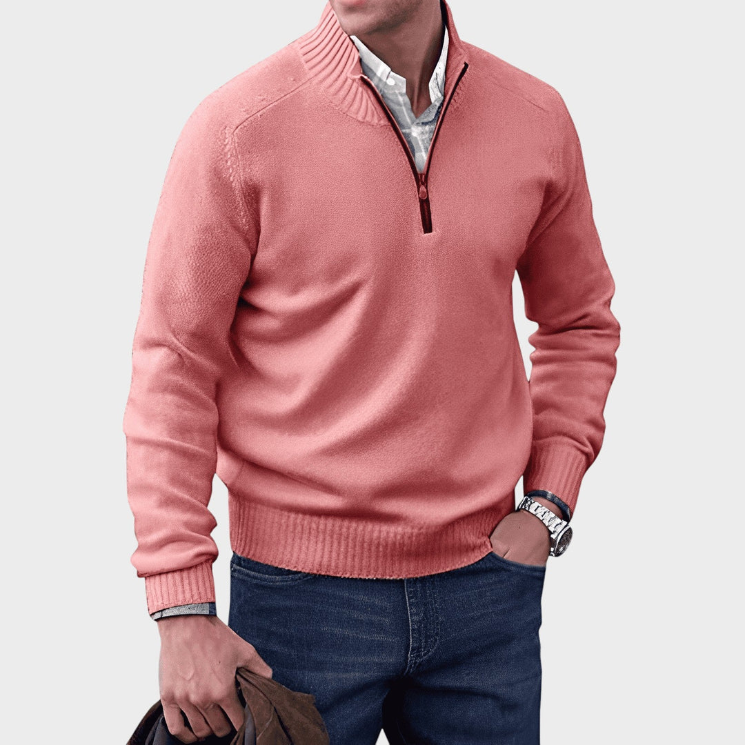 Warwick | Elegant cashmere sweater with zip fastening