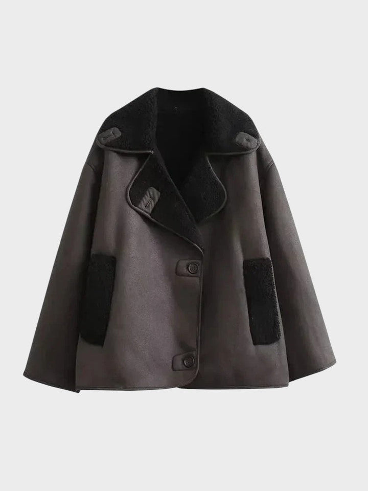 Stine | Stylish leather jacket with shearling trim