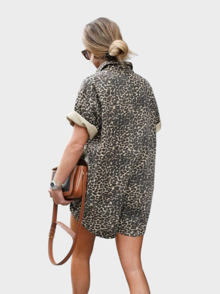 TAYLOR | Shirt Dress with Leopard Print