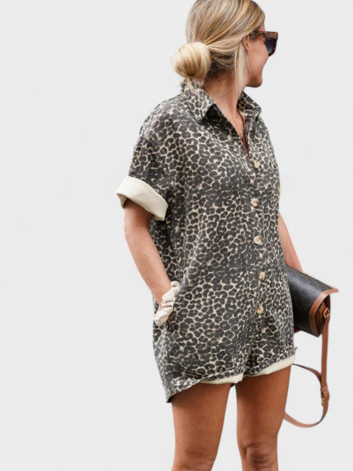TAYLOR | Shirt Dress with Leopard Print