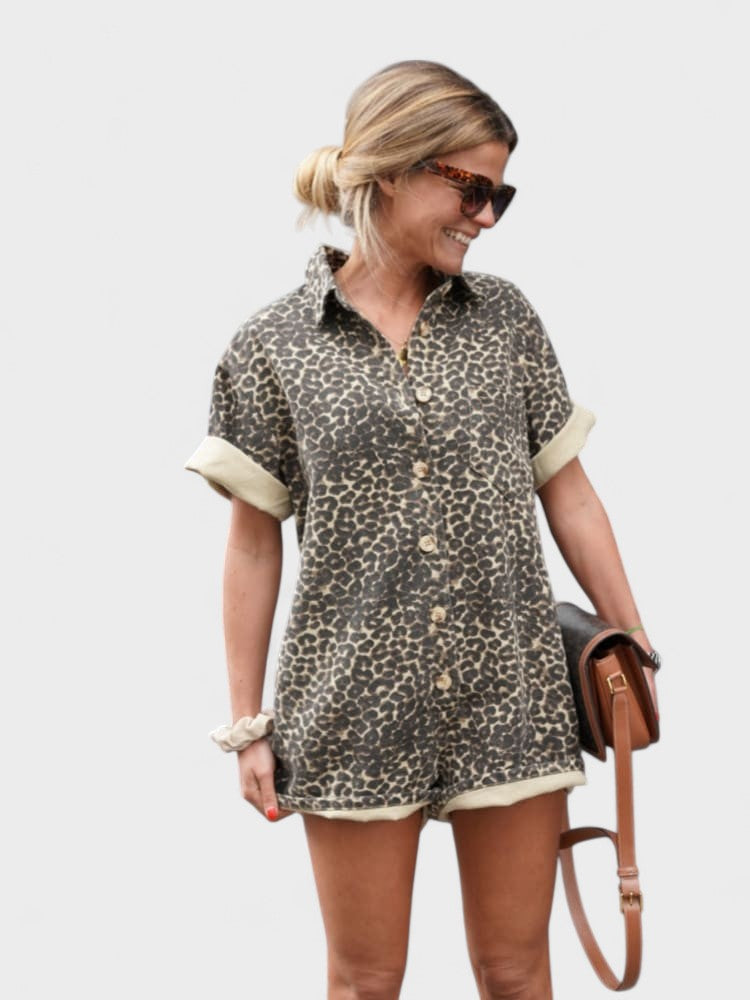 TAYLOR | Shirt Dress with Leopard Print