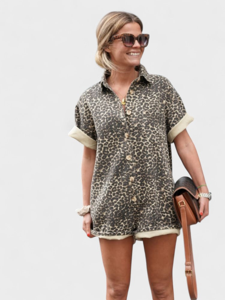 TAYLOR | Shirt Dress with Leopard Print
