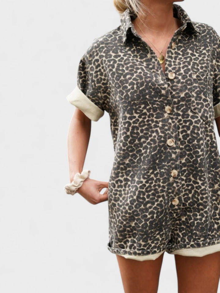 TAYLOR | Shirt Dress with Leopard Print