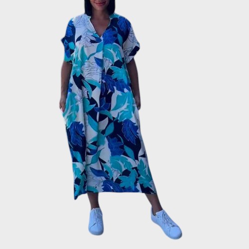 LAURA | Loose Maxi Dress with Artistic Print