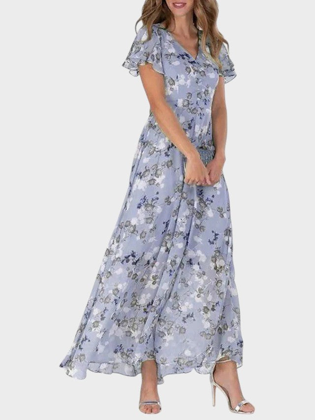 Marit | Stylish Floral V-Neck Maxi Dress
