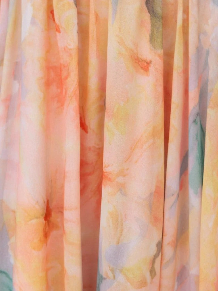 BRONWYN | Watercolor Print Maxi Dress