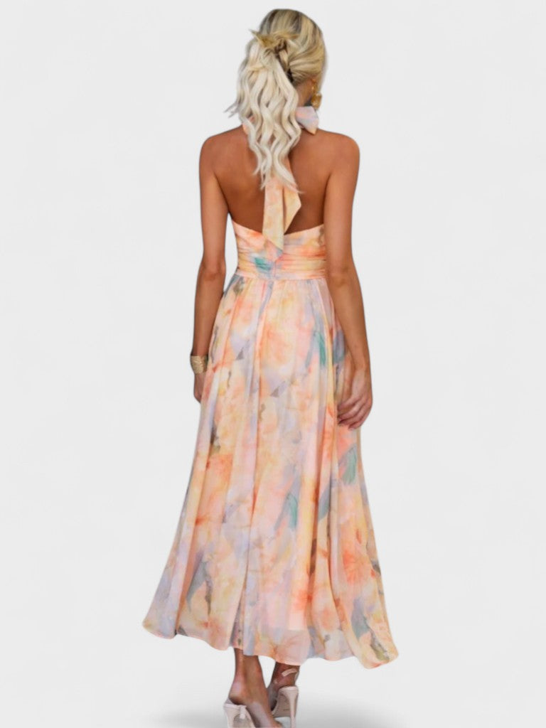 BRONWYN | Watercolor Print Maxi Dress