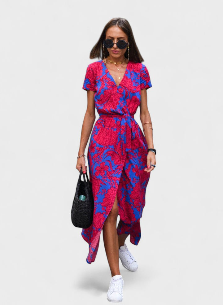 DANA | Floral Wrap Midi Dress