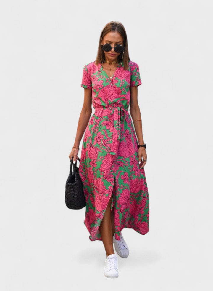 DANA | Floral Wrap Midi Dress