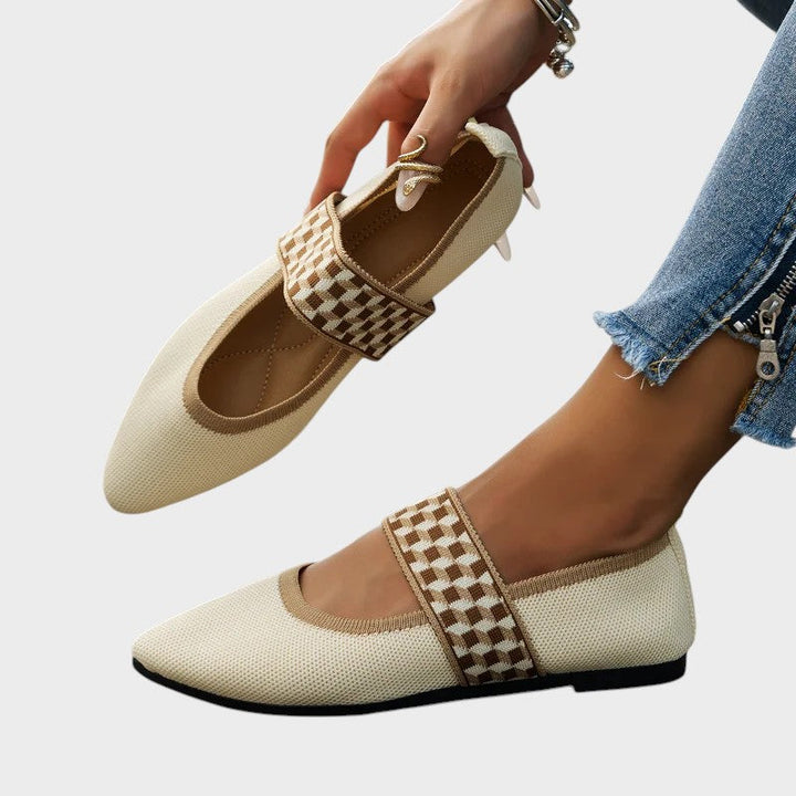 Jasmine | Stylish and Comfortable Turn-Back Strap Flats