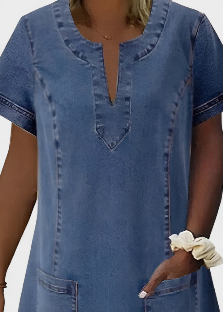HENRIETTE | Soft denim dress with pockets